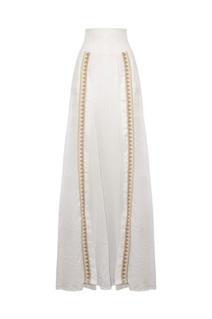 A wide-leg skirt in white ramie PHO FIRENZE | 4323049BCHAMPAGNE